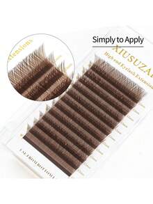 XIUSUZAKI 12 hàng lông mi giả YY 0.07mm nhiều màu hỗn hợp nâu, tím, xanh dương và nhiều màu khác, lông mi 8-15mm tự nhiên dạng cụm làm sẵn, phù hợp cho cosplay và nối mi - D - Xem 8