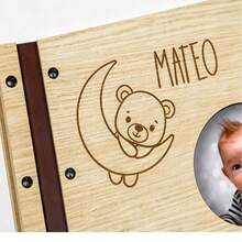 Nordic Style Wooden Memorial Photo Album Growth Picture Frame - 1PC - View 3