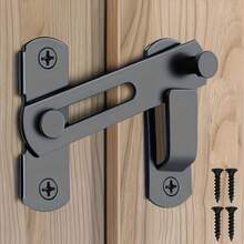 Heavy Duty Safety Door Lock Handle, 180 Degree Adjustable Rotating Sliding Door Latch, Manual Bolt Lock, Suitable For Barn Door, Bathroom, Garage, Home, Office, Commercial Grade, Reinforced Metal Structure, Sturdy And Durable, Easy Installation, Comes With Mounting Screws - Door Lock - View 2