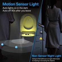 Toilet Light And Bathroom Light, Motion Sensor Night Light, Smart Light Sensor, Wide Angle Coverage, 8 Colors Optional, Ideal Gift Choice, Suitable For Bathroom And Hallway - Toilet Sensor Light - View 8