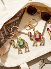Móc khóa mặt dây chuyền lạc đà và cây dừa sáng tạo, móc khóa lạc đà đính đá rhinestone bóng loáng nhiều màu, thiết kế độc đáo, phụ kiện túi xách thời trang nhẹ nhàng, phù hợp cho túi và chìa khóa, mặt dây trang trí phong cách sa mạc Trung Đông, móc khóa ô tô, phù hợp dùng hàng ngày, hẹn hò, nghỉ dưỡng và du lịch, quà tặng hoàn hảo cho ngày tựu trường, Giáng Sinh, Halloween hoặc Lễ Phục Sinh, quà tặng lý tưởng cho người du lịch và những người yêu thích văn hóa Ả Rập - Nhiều màu - Xem 9