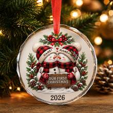 2026 Customized New Home Christmas Ornament, Personalized Couple Name And Address Christmas Tree Decoration, Warm First Christmas Style, Customized Round Holiday Keepsake, Customizable New Home Decor, Housewarming Gift, Christmas Gift, Our New Home, Gift For Friends - Style B - View 8