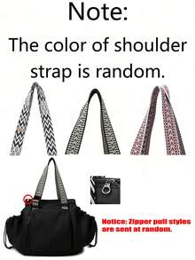 1pc Multifunctional Mommy Bag, Large Capacity Tote Bag & Backpack, Unisex Style, Essential For Daily Use, Shopping And Travel, Note: Shoulder Strap Color Random - Black - View 6