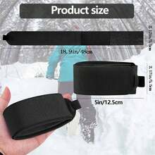 2/4pcs Adjustable Ski Binding Straps, Portable Ski Straps With Protective Pads, Ski Binding Tape For Snowboards And Ski Poles, Winter Sports Accessories, Black - Multicolor - View 2