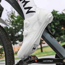 Professional Men's Road Cycling Shoes, Flat Sole Speed Sports Shoes For Road Bike Cycling - White - View 5