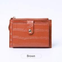 MIYIN Glossy Crocodile Print Mini Wristlet Card Wallet, Multi‑Compartment Storage, Zipper Coin Pocket, Lightweight Purse For Ladies Daily Commute - Multicolor - View 18