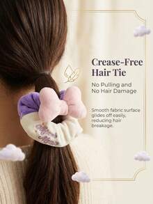 Mesuca Disney Bow Plush Hair Scrunchie - Soft & Fluffy, Secure & Non-Slip, Suitable For Daily Styling, Cute Cartoon Hair Accessory Designed For Women And Girls - Bow Hair Tie - View 6