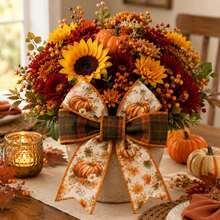 2pcs/Set Autumn Polyester Ribbon & Bows - 2-pack - Autumn Ribbon - View 9