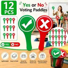 12PCS True/False Handheld Answer Paddles, High-Value Eye-Catching Color, Lightweight And Easy To Grip, Suitable For Classroom Interaction, Competition Q&A, Team Building Quiz, Can Be Used As Christmas Activity Props, Interactive Games - A - View 8