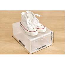 1pc Stackable Transparent Drawer Shoe Box, Space-Saving Easy Assembly Plastic Shoe Storage Box, Independent Transparent Shoe Display Box, Suitable For Home, Office And Entryway Storage - View 7