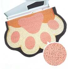Cute Cat Litter Mat, Cat Litter Box Mat, Soft Touch, Easy To Clean, Non-Slip, Pet Supplies, White Paw Print - Multicolor - View 8