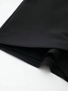 Women's Solid Color Casual Versatile Everyday Skorts - Black - View 5