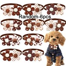 6/10/20/30pcs Random Style Coffee Petal Bowknot Dog Collar, Adjustable Elastic Bowknot Polka Dot Collar, Suitable For Small Dogs And Cats, Yorkshire And Maltese, Party And Daily Decoration - Multicolor - View 15