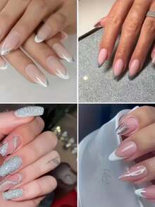 Beautizon Nailartlab 1pc Silver Reflective Glitter Heart Nail Art Sticker, Heart Pattern Shiny Decorative Nail Decal, Nail Design, Nail Patch, Nail Accessories, Gift For Friends, Suitable For DIY Nail Decoration - Silver - View 4