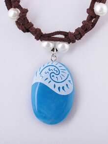 The Same Glow-In-The-Dark Pendant As The Unique Pearl-Braided Necklace, - View 6