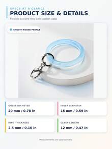 4/10pcs Silicone Umbrella Marker Rings With Lobster Clasp, Colorful Rubber O-Rings For Umbrella Handle Identification, Bag Charms And DIY Accessories, Random Mixed Colors - Silicone Decorative Ring With Lobster Clasp - View 2