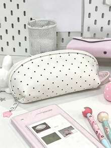 1pc Cute Multi-Layer Stationery Storage Box, Gentle Polka Dot Design, Suitable For Student Girls Pencil Case, High-Value Large Capacity Stationery Box, Back To School Season (Pattern Position May Vary, Does Not Affect Use) - Multiple Styles - View 3