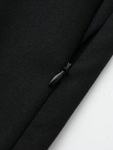 Women's Solid Color Casual Versatile Everyday Skorts - Black - View 4