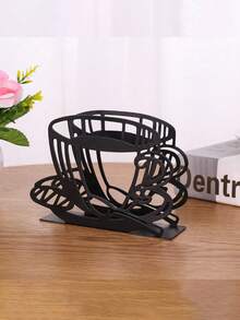 Modern Aesthetic Black Metal Hollow Letter Organizer, Desktop Mail Sorting File Rack, Office Envelope Document Storage, Minimalist Decor - Multicolor - View 10