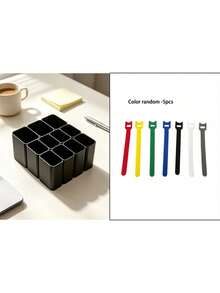 Cable Storage Box, Multi-Grid Plastic Charger Cable Rack, USB Cable Desktop Wire Management Container, Earphones, Charging Plug, Desktop Accessories Storage Box, Plastic Desktop Wire Management Bracket, Portable Charger Cable, Earphone Plug Storage Container, Office Desk Drawer Accessories Storage Box, Suitable For Office, Home, Bedroom, Desktop Wire Storage Box, Charging Cable And Charger Holder - Multicolor - View 13