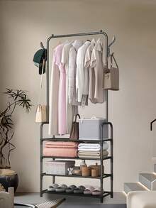 1pc Portable Closet Organizer, Multi-Functional Clothes/Shoes/Hat Rack, 24 Inch Wide, Movable & Easy Assemble, Suitable For Living Room, Bedroom, Office, Perfect Gift For Holidays, Christmas - Multicolor - View 11