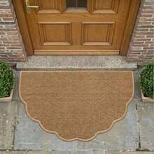 1pc Semi-Circular Wavy Edge Durable Floor Mat, Warm Brown, No Pattern Design, Bathroom Mat, Low-Key Elegant, Enhance Entryway Atmosphere, Door Mat, Small Rug, Welcome Mat, Carpet, Mat, Outdoor Door Mat, Kitchen Rug, Home Decor, Front Door Mat, Small Area Rug, Outdoor Mat, Home Decor, Area Rug, Garden Rug, Washable Rug - A - View 21
