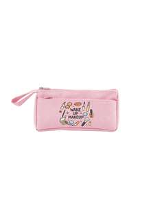 Cosmetic Bag With Cute Makeup Print Pattern. Easily Store Lipsticks, Eyeshadows, Makeup Brushes, Powder Compacts And Other Makeup Items. Convenient For Commuting And Short Trips. Double Zipper Compartments For Organized Storage, Items Are Easy To Find. Simple And Versatile, It Can Be Used As A Practical Makeup Bag, Pencil Case, Or Miscellaneous Storage Bag. A Great Storage Item For Students And Beauty-Loving Girls For Daily Outings. - Multicolor - View 13
