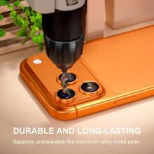 CASECOPS 1片相機鏡頭螢幕保護貼，相容 iPhone 17 Pro Max/17 Pro，橘色，不易碎，強吸附，適用於手機殼，金屬強化玻璃後置相機螢幕保護貼 - 橘色 - 查看 6