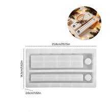 SILIKE LUFEI 1pc Christmas Double Candle Storage Ornament Silicone Mold, Suitable For Making Resin, Plaster, Candle, Aromatherapy Products, Home Decor Display Silicone Mold - Double-wick Long Candle Mold - View 2