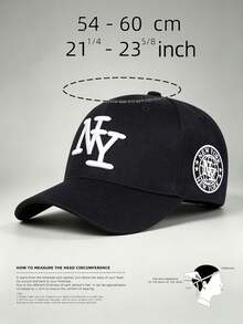 1pc Men Hats Letter NY Embroidered Side NY Printing Baseball Cap, Adjustable Hat,Great For Hiking, Social Gatherings, Travel, And Sun Protection - Multicolor - View 10