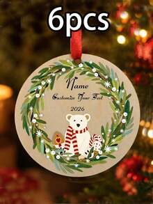 Custom Christmas Ornament, Personalized Name And Text Holiday Hanging Decor, Festive Snowman Wreath Style, Customized Christmas Tree Ornament, Customizable Wall Hanging Keepsake, Christmas Home Decor, Holiday Gift 2026, Room Decor, Family Gift - Style B - View 18