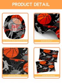 2/3pcs Boys Sports Basketball Bedding Set, Soft & Breathable, All Season, Twin/Full/Queen Size, 100% Polyester, Machine Washable - Multicolor - View 6