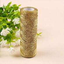 1.5mm 100m Gold & Silver Braided Rope, Suitable For Gift Wrapping, Hanging Decorations, Party Supplies, Sewing DIY Rope Art, Hemp Rope, Twisted Rope, Home Decor, Valentine's Day - Multicolor - View 5