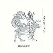 1pc Santa Claus & Reindeer Metal Cutting Die, DIY Scrapbook Decoration Embossing Mold, Greeting Card Making Template, Suitable For Photo Album Card Making, Handmade Card Tool - Christmas - View 5