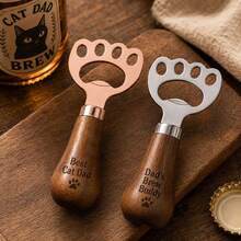 1 Piece Personalized Cat‑Paw Bottle Opener, Custom‑Engraved Stainless‑Steel Bottle Opener, Gift For Beer Lovers, Father's Day Gift, Unique Gift For Men, Groomsmen Gift - Multicolor - View 3