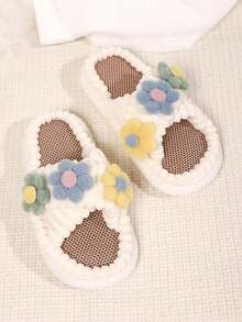 Women's Thermal Lined Warm Thermal Slippers For Home And Outdoor Wear, Autumn/Winter - White - View 6