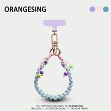 Beaded Handmade Woven Wide Wrist Strap Dopamine Exquisite Lanyard Fashion Versatile Anti-Loss Phone Case Universal Crossbody Phone Strap - Multicolor - View 14