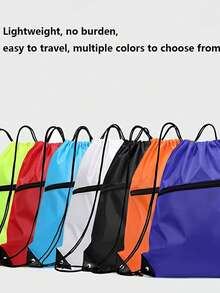 1pc Lightweight Drawstring Toiletry Bag, Large Capacity, Suitable For Swimming Or Sports/Gym Use - Multicolor - View 4