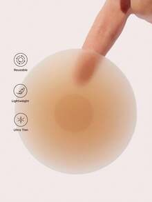 Lignisse Solid Silicone Nipple Covers 2/3/5 Pairs Invisible Reusable Self-Adhesive Seamless Breast Pasties Ultra Thin No Show Bra Pad Women Intimates - Brown - View 3