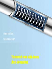 1pc No-Drill Easy Install Telescopic Curtain Rod, Built-In Spring, Suitable For Shower Curtain, Half Curtain And Cafe Curtain, Door Curtain, Multi-Functional Home Storage Accessory - Multicolor - View 5