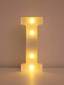 1pc 21cm White Luminous Letter Light, LED Letter Lamp,Light Up Alphabet Letters, Battery Operated DIY Spelling Letter Lights For Celebration, Indoor Room Decoration, Wedding Proposal Decoration, Birthday Party Decoration Letter Light Board - White - View 33