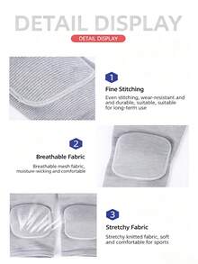 1 Pair Thickened Foam Sports Knee Pads, Black With White Trim, High Elasticity Fit, Anti-Collision Cushioning Stable Protection, Suitable For Outdoor Cycling Men - Multicolor - View 6