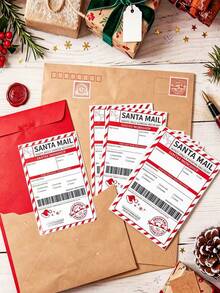 20PCS Christmas Postage Stamp Sticker Set, North Pole Post Office Santa Claus Delivery Label Stickers, Gift Box Package Decoration Stickers, Christmas Gift Wrapping Seal Stickers, Holiday Gift Box DIY Decoration Adhesive Stickers, Gift Box Envelope Gift Wrapping Accessories - Multiple Styles - View 3