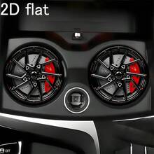 2Dflat 2pcs/Set Wheel Rim Cup Holder, Racing Style, Anti-Slip Foot Pad, Fashion Design, Suitable For Cars And Other Places, Fit For Coffee, Tea, Wine And Various Drinks, Perfect Gift For Parties And Holiday Events - A - View 1