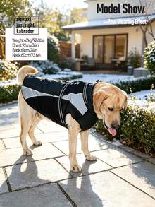 Metglad Dog Winter Coat, All‑In‑One Harness Pet Cold‑Weather Jacket, Night Reflective Dog Snow Coat, Fleece‑Lined Belly‑Protection Outdoor Vest For Small Medium Large Dogs - Black - View 2