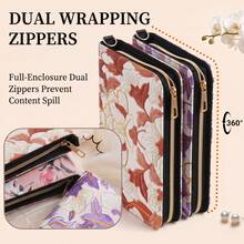 1pc Travel Jewelry Organizer Bag, PU Material Necklace And Earring Storage Bag With Watch Compartment, Portable Zipper Jewelry Box, Suitable For Travel Accessories Back To School Season - Multicolor - View 2