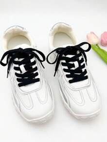 1 Pair Multi-Color Solid Color 1.2m Braided Shoelaces For Basketball Shoes, Canvas Shoes, Sports Sneakers, Unisex - Multicolor - View 5