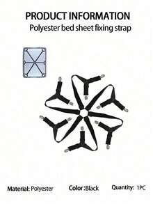 1pc/Set Bed Sheet Fastener - Adjustable Elastic Bed Sheet Fixing Strap, Suitable For Full, Queen, King, Twin Size, 6-Way Cross Bed Sheet Clips Suspension Strap, Suitable For Round And Square Mattresses. Home Storage, Perfect Gift - Multicolor - View 9
