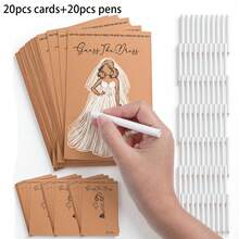 40/20pcs Bridal Dress Guessing Wedding Game Set,Wedding Party Games,DIY Bridal Shower Game Supplies, " The Wedding Dress" Wedding Party Game For Guest Participation,Wedding Decoration,Bridesmaid Proposal Gift,Fun Wedding Decor,Party Creative Supplies - Multicolor - View 14