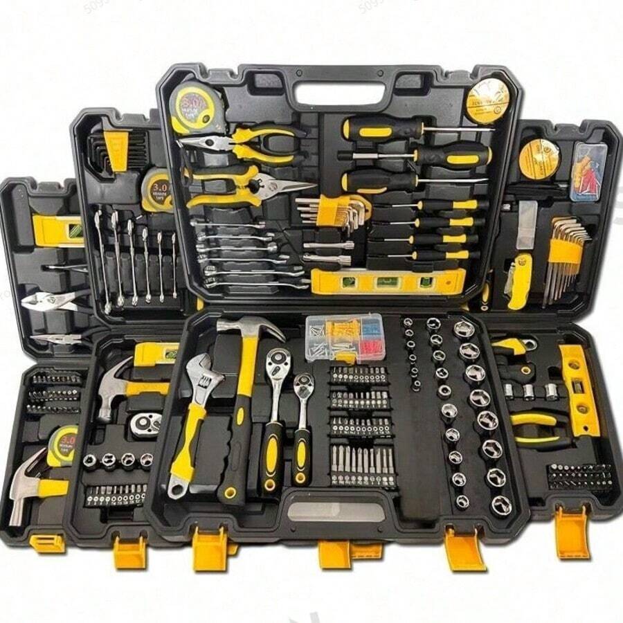 1 Set 115pcs Professional Car Repair Tool Kit: Portable Durable Easy-To-Use Ratchet Wrench Set, Suitable For Car, Boat, Motorcycle Repair And Home Industrial Maintenance, Includes Carrying Case, Christmas Halloween Gift - Multicolor - View 1